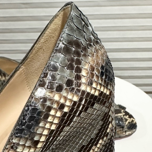 🌺CHRISTIAN LOUBOUTIN🌺 Leather Snakeskin Python Leather Wedge Size: 36.5 - Picture 8 of 12